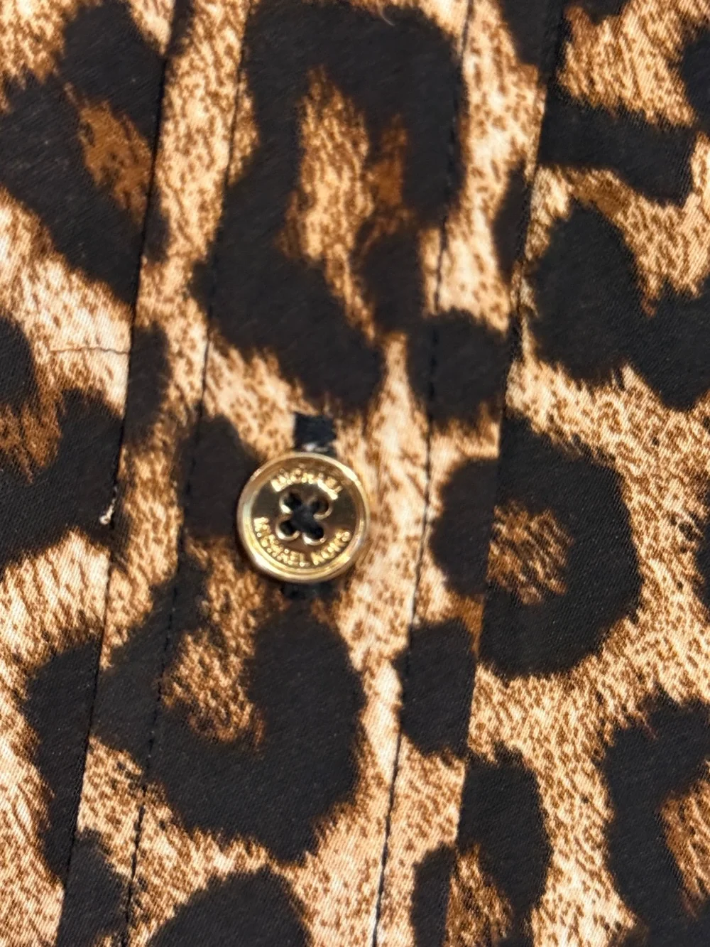 Michael Kors Leopard Print Button-Down Shirt - Brown/Black/Cream